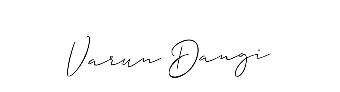 Design your own signature with our free online signature maker. With this signature software, you can create a handwritten (Allison_Script) signature for name Varun Dangi. Varun Dangi signature style 2 images and pictures png