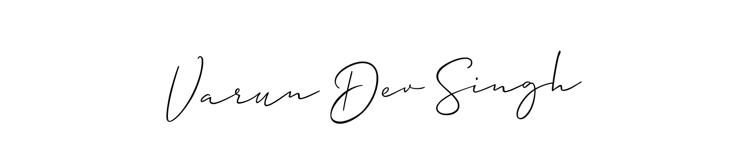 This is the best signature style for the Varun Dev Singh name. Also you like these signature font (Allison_Script). Mix name signature. Varun Dev Singh signature style 2 images and pictures png