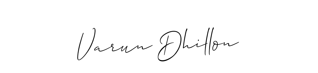 How to make Varun Dhillon signature? Allison_Script is a professional autograph style. Create handwritten signature for Varun Dhillon name. Varun Dhillon signature style 2 images and pictures png