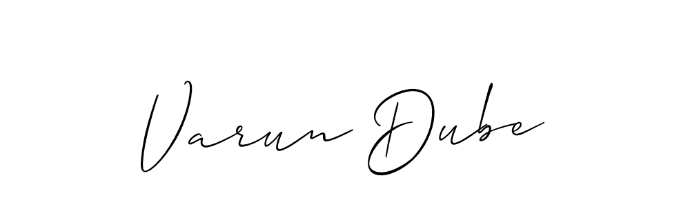 Use a signature maker to create a handwritten signature online. With this signature software, you can design (Allison_Script) your own signature for name Varun Dube. Varun Dube signature style 2 images and pictures png