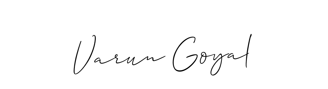 The best way (Allison_Script) to make a short signature is to pick only two or three words in your name. The name Varun Goyal include a total of six letters. For converting this name. Varun Goyal signature style 2 images and pictures png