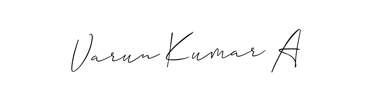 Design your own signature with our free online signature maker. With this signature software, you can create a handwritten (Allison_Script) signature for name Varun Kumar A. Varun Kumar A signature style 2 images and pictures png