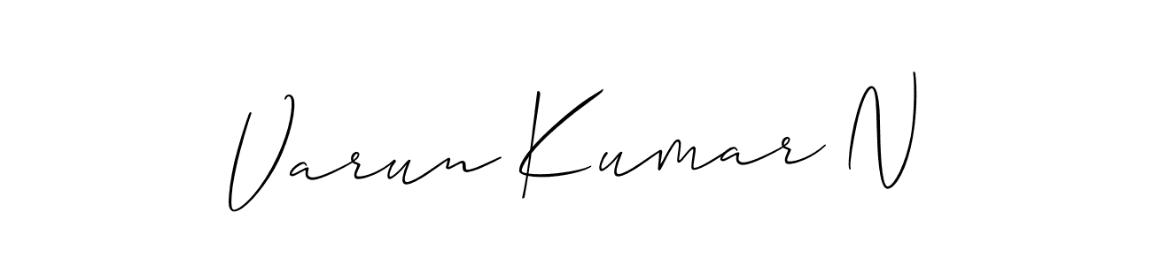 if you are searching for the best signature style for your name Varun Kumar N. so please give up your signature search. here we have designed multiple signature styles  using Allison_Script. Varun Kumar N signature style 2 images and pictures png