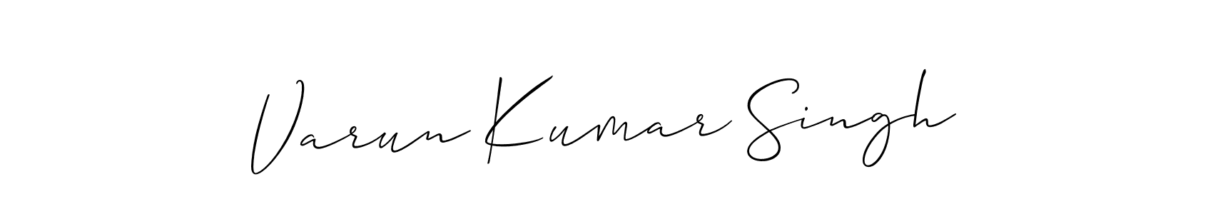 The best way (Allison_Script) to make a short signature is to pick only two or three words in your name. The name Varun Kumar Singh include a total of six letters. For converting this name. Varun Kumar Singh signature style 2 images and pictures png