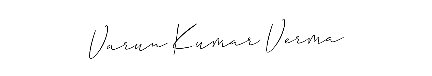 Allison_Script is a professional signature style that is perfect for those who want to add a touch of class to their signature. It is also a great choice for those who want to make their signature more unique. Get Varun Kumar Verma name to fancy signature for free. Varun Kumar Verma signature style 2 images and pictures png