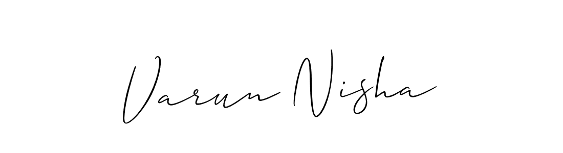 Make a beautiful signature design for name Varun Nisha. With this signature (Allison_Script) style, you can create a handwritten signature for free. Varun Nisha signature style 2 images and pictures png