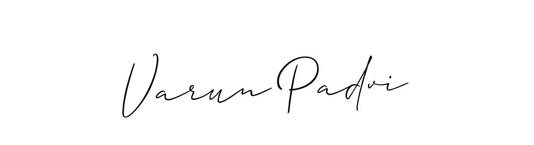 You should practise on your own different ways (Allison_Script) to write your name (Varun Padvi) in signature. don't let someone else do it for you. Varun Padvi signature style 2 images and pictures png