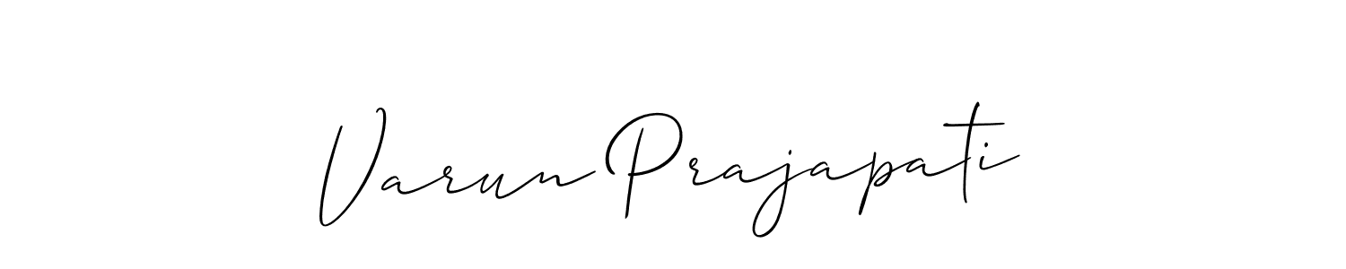 You should practise on your own different ways (Allison_Script) to write your name (Varun Prajapati) in signature. don't let someone else do it for you. Varun Prajapati signature style 2 images and pictures png