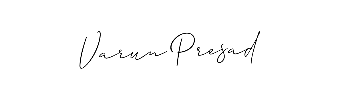 Also You can easily find your signature by using the search form. We will create Varun Presad name handwritten signature images for you free of cost using Allison_Script sign style. Varun Presad signature style 2 images and pictures png