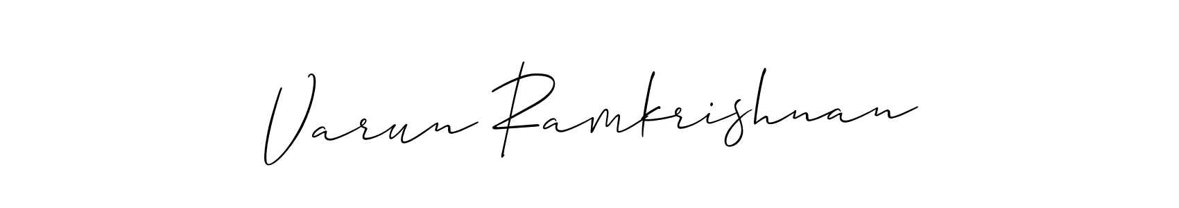The best way (Allison_Script) to make a short signature is to pick only two or three words in your name. The name Varun Ramkrishnan include a total of six letters. For converting this name. Varun Ramkrishnan signature style 2 images and pictures png