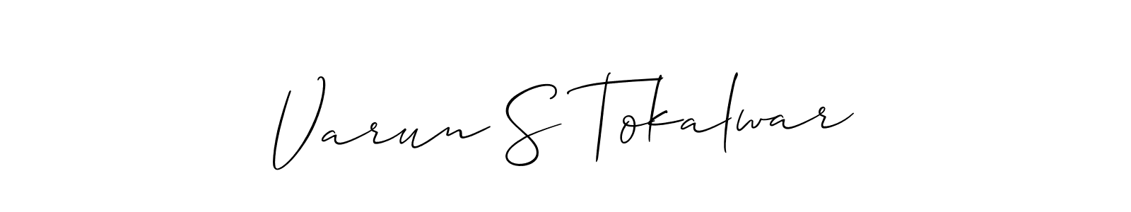 How to make Varun S Tokalwar name signature. Use Allison_Script style for creating short signs online. This is the latest handwritten sign. Varun S Tokalwar signature style 2 images and pictures png