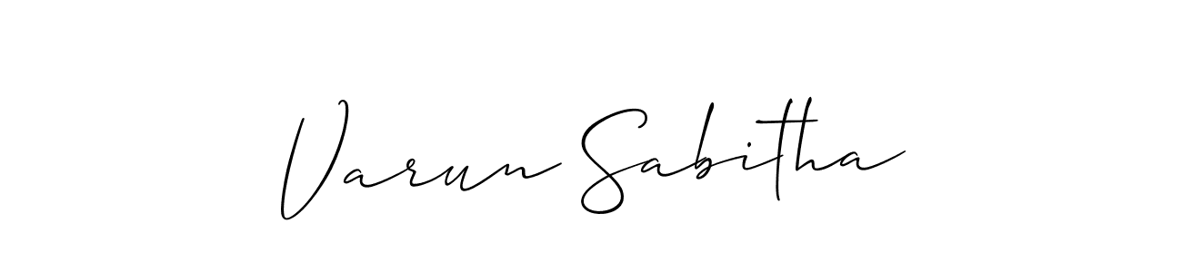 How to Draw Varun Sabitha signature style? Allison_Script is a latest design signature styles for name Varun Sabitha. Varun Sabitha signature style 2 images and pictures png