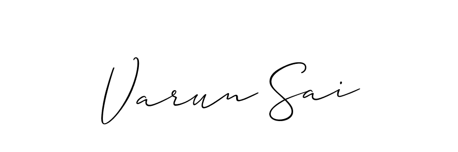 The best way (Allison_Script) to make a short signature is to pick only two or three words in your name. The name Varun Sai include a total of six letters. For converting this name. Varun Sai signature style 2 images and pictures png