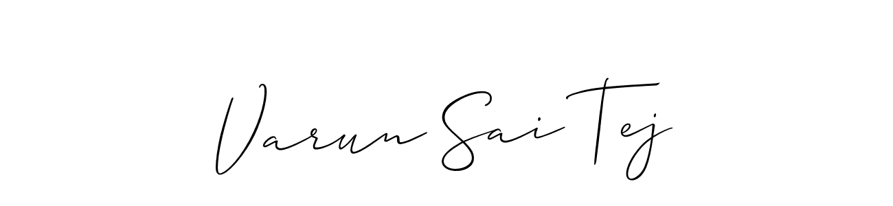 You should practise on your own different ways (Allison_Script) to write your name (Varun Sai Tej) in signature. don't let someone else do it for you. Varun Sai Tej signature style 2 images and pictures png