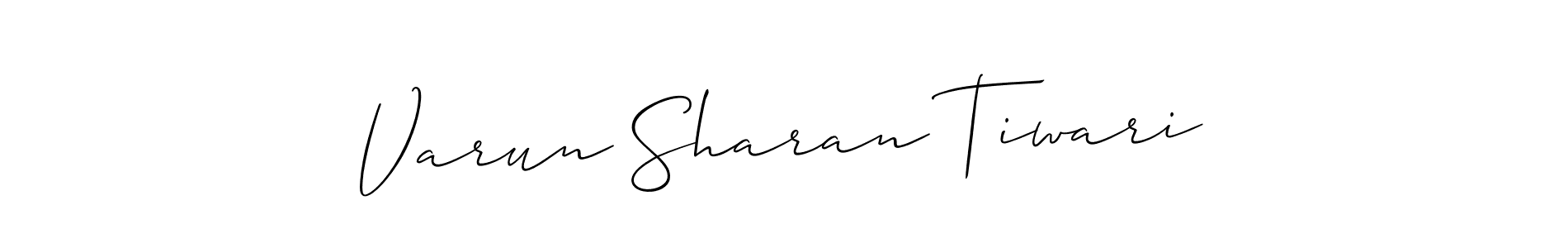 How to make Varun Sharan Tiwari name signature. Use Allison_Script style for creating short signs online. This is the latest handwritten sign. Varun Sharan Tiwari signature style 2 images and pictures png