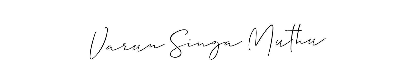 if you are searching for the best signature style for your name Varun Singa Muthu. so please give up your signature search. here we have designed multiple signature styles  using Allison_Script. Varun Singa Muthu signature style 2 images and pictures png