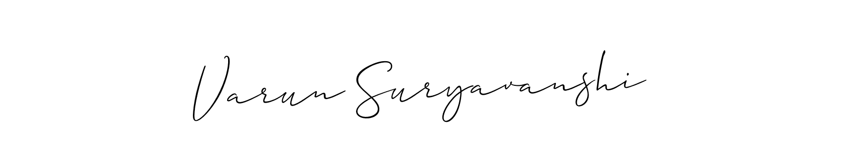 You should practise on your own different ways (Allison_Script) to write your name (Varun Suryavanshi) in signature. don't let someone else do it for you. Varun Suryavanshi signature style 2 images and pictures png