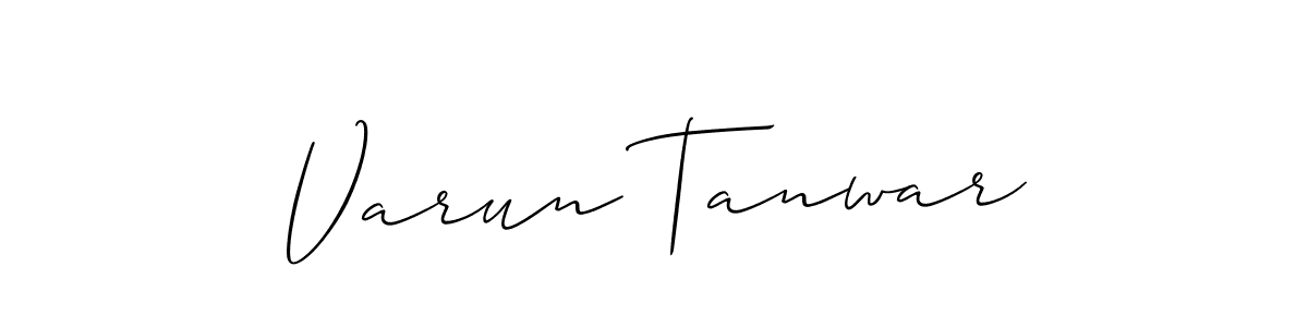 How to make Varun Tanwar name signature. Use Allison_Script style for creating short signs online. This is the latest handwritten sign. Varun Tanwar signature style 2 images and pictures png