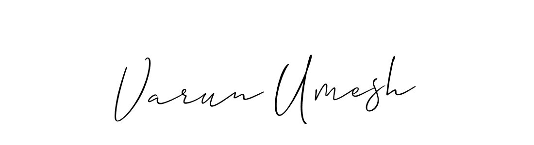 Also we have Varun Umesh name is the best signature style. Create professional handwritten signature collection using Allison_Script autograph style. Varun Umesh signature style 2 images and pictures png