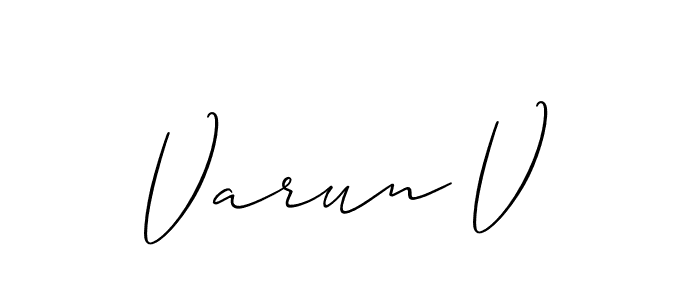 Allison_Script is a professional signature style that is perfect for those who want to add a touch of class to their signature. It is also a great choice for those who want to make their signature more unique. Get Varun V name to fancy signature for free. Varun V signature style 2 images and pictures png