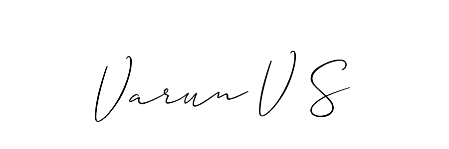 This is the best signature style for the Varun V S name. Also you like these signature font (Allison_Script). Mix name signature. Varun V S signature style 2 images and pictures png