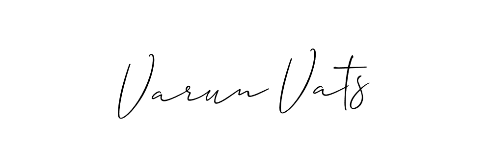 How to Draw Varun Vats signature style? Allison_Script is a latest design signature styles for name Varun Vats. Varun Vats signature style 2 images and pictures png