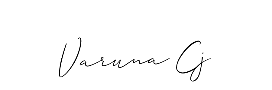 Design your own signature with our free online signature maker. With this signature software, you can create a handwritten (Allison_Script) signature for name Varuna Cj. Varuna Cj signature style 2 images and pictures png