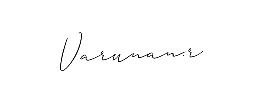 You should practise on your own different ways (Allison_Script) to write your name (Varunan.r) in signature. don't let someone else do it for you. Varunan.r signature style 2 images and pictures png