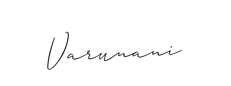 How to make Varunani signature? Allison_Script is a professional autograph style. Create handwritten signature for Varunani name. Varunani signature style 2 images and pictures png