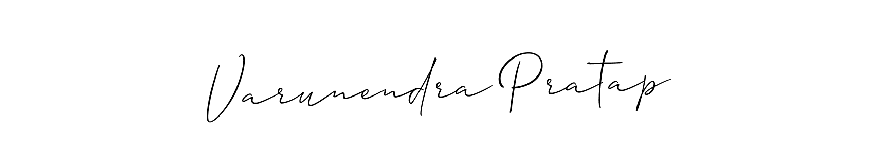 Create a beautiful signature design for name Varunendra Pratap. With this signature (Allison_Script) fonts, you can make a handwritten signature for free. Varunendra Pratap signature style 2 images and pictures png