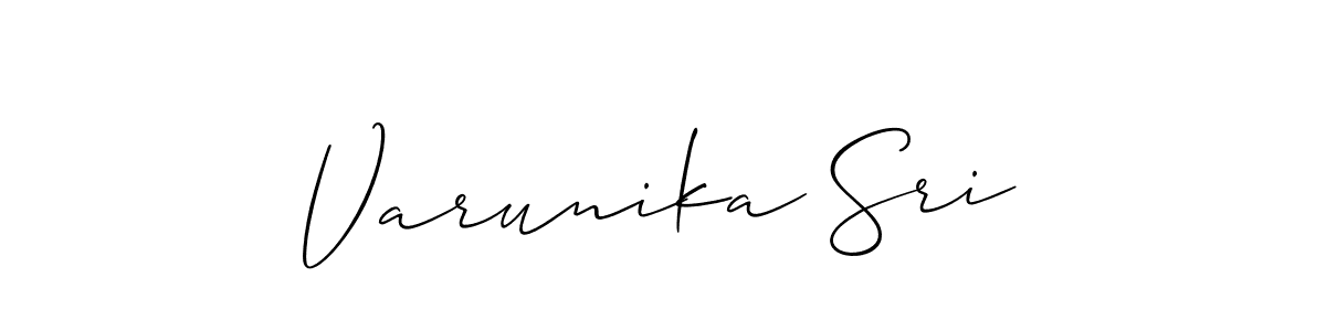Also You can easily find your signature by using the search form. We will create Varunika Sri name handwritten signature images for you free of cost using Allison_Script sign style. Varunika Sri signature style 2 images and pictures png