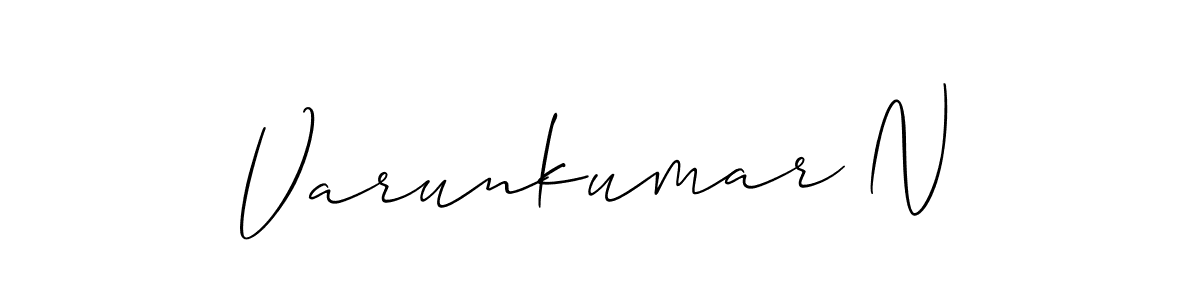 Use a signature maker to create a handwritten signature online. With this signature software, you can design (Allison_Script) your own signature for name Varunkumar N. Varunkumar N signature style 2 images and pictures png