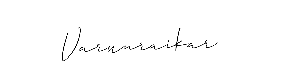 How to make Varunraikar name signature. Use Allison_Script style for creating short signs online. This is the latest handwritten sign. Varunraikar signature style 2 images and pictures png