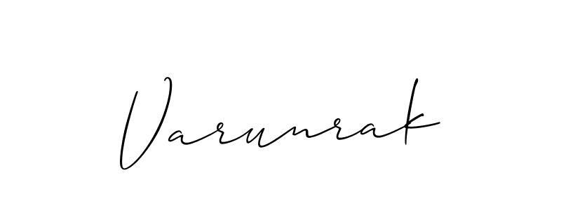 Make a beautiful signature design for name Varunrak. With this signature (Allison_Script) style, you can create a handwritten signature for free. Varunrak signature style 2 images and pictures png
