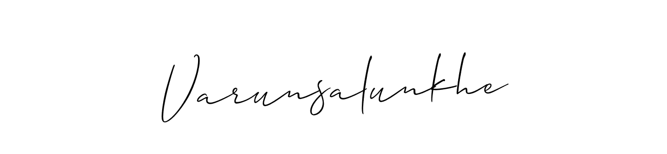 This is the best signature style for the Varunsalunkhe name. Also you like these signature font (Allison_Script). Mix name signature. Varunsalunkhe signature style 2 images and pictures png