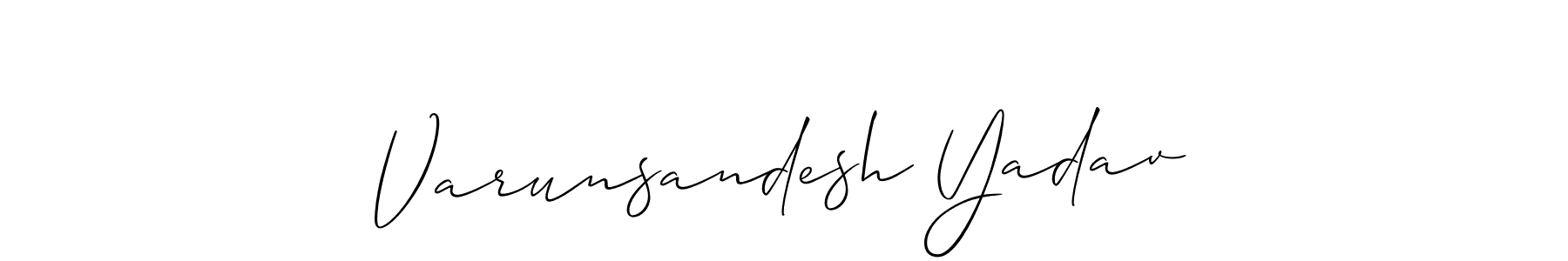 You should practise on your own different ways (Allison_Script) to write your name (Varunsandesh Yadav) in signature. don't let someone else do it for you. Varunsandesh Yadav signature style 2 images and pictures png