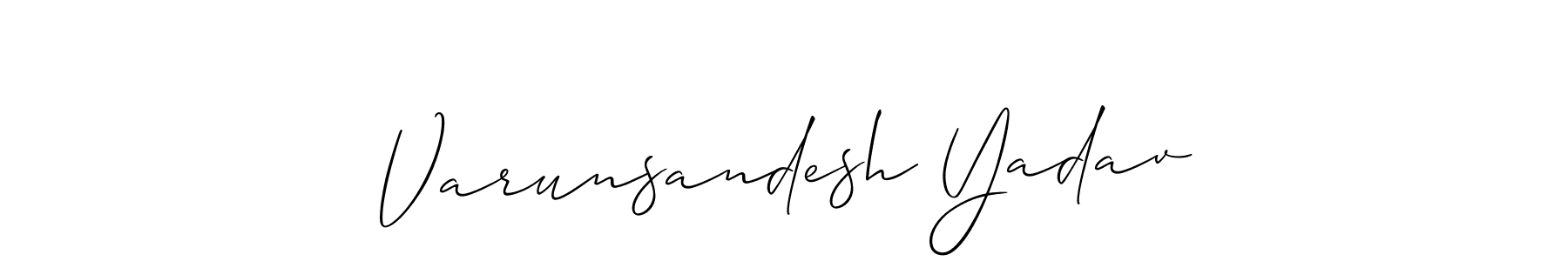 You should practise on your own different ways (Allison_Script) to write your name (Varunsandesh Yadav) in signature. don't let someone else do it for you. Varunsandesh Yadav signature style 2 images and pictures png