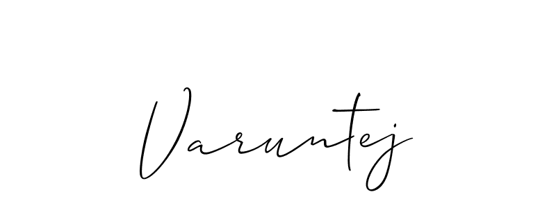 How to make Varuntej name signature. Use Allison_Script style for creating short signs online. This is the latest handwritten sign. Varuntej signature style 2 images and pictures png