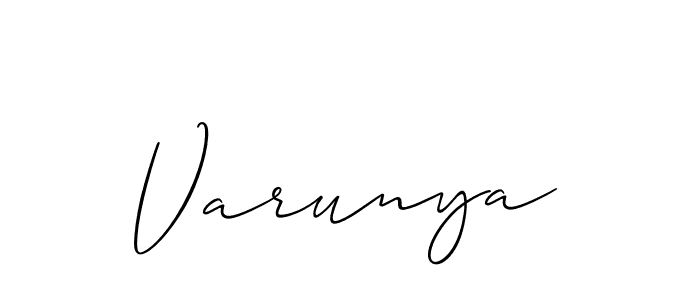 How to Draw Varunya signature style? Allison_Script is a latest design signature styles for name Varunya. Varunya signature style 2 images and pictures png