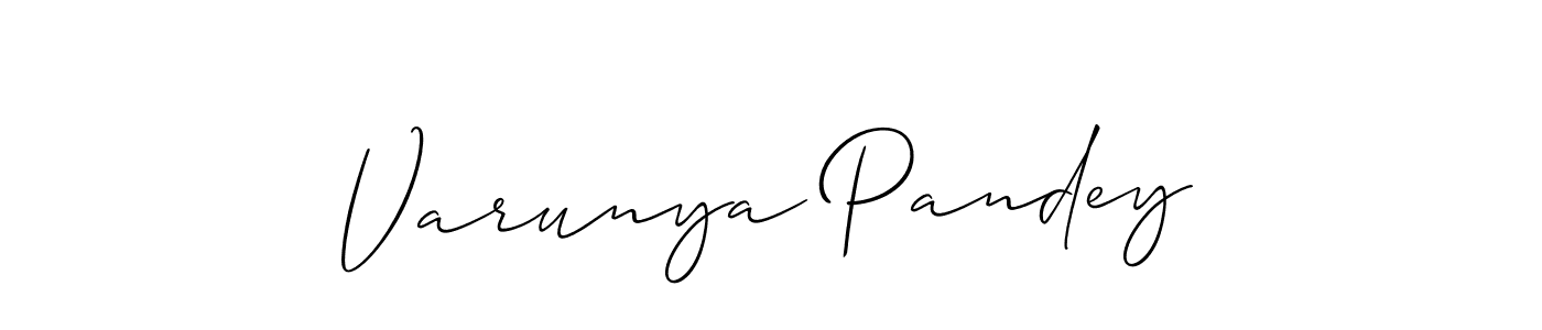 Design your own signature with our free online signature maker. With this signature software, you can create a handwritten (Allison_Script) signature for name Varunya Pandey. Varunya Pandey signature style 2 images and pictures png