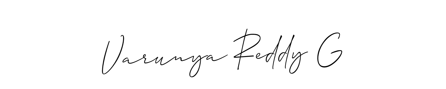 Similarly Allison_Script is the best handwritten signature design. Signature creator online .You can use it as an online autograph creator for name Varunya Reddy G. Varunya Reddy G signature style 2 images and pictures png