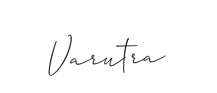 Create a beautiful signature design for name Varutra. With this signature (Allison_Script) fonts, you can make a handwritten signature for free. Varutra signature style 2 images and pictures png