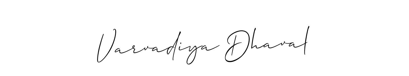 if you are searching for the best signature style for your name Varvadiya Dhaval. so please give up your signature search. here we have designed multiple signature styles  using Allison_Script. Varvadiya Dhaval signature style 2 images and pictures png