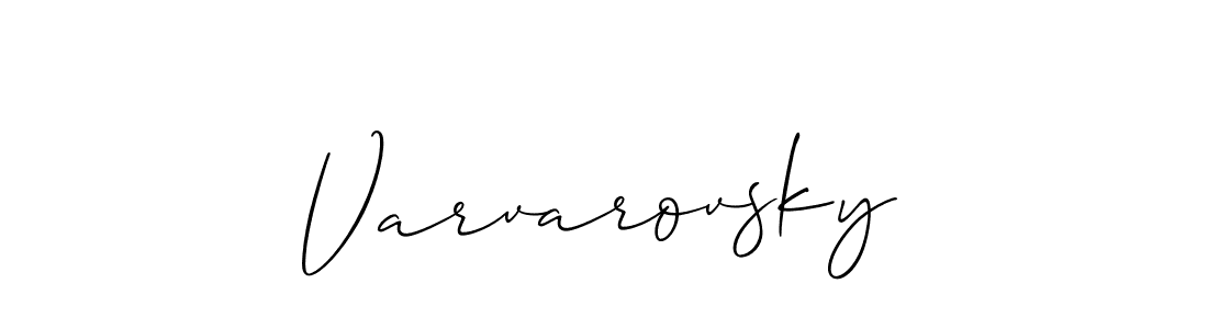 The best way (Allison_Script) to make a short signature is to pick only two or three words in your name. The name Varvarovsky include a total of six letters. For converting this name. Varvarovsky signature style 2 images and pictures png