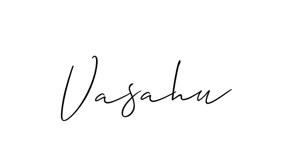 Make a beautiful signature design for name Vasahu. With this signature (Allison_Script) style, you can create a handwritten signature for free. Vasahu signature style 2 images and pictures png