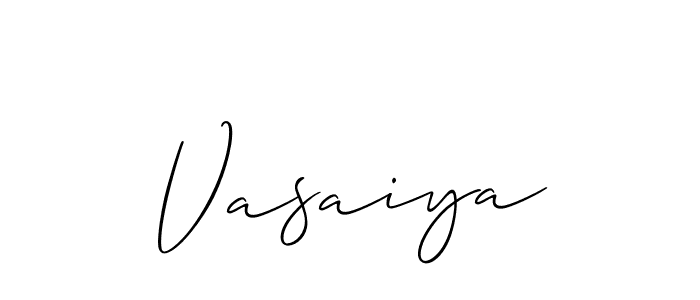 Allison_Script is a professional signature style that is perfect for those who want to add a touch of class to their signature. It is also a great choice for those who want to make their signature more unique. Get Vasaiya name to fancy signature for free. Vasaiya signature style 2 images and pictures png