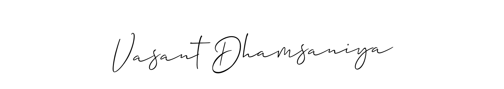 Check out images of Autograph of Vasant Dhamsaniya name. Actor Vasant Dhamsaniya Signature Style. Allison_Script is a professional sign style online. Vasant Dhamsaniya signature style 2 images and pictures png