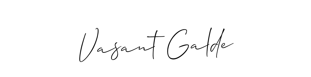 Make a beautiful signature design for name Vasant Galde. With this signature (Allison_Script) style, you can create a handwritten signature for free. Vasant Galde signature style 2 images and pictures png