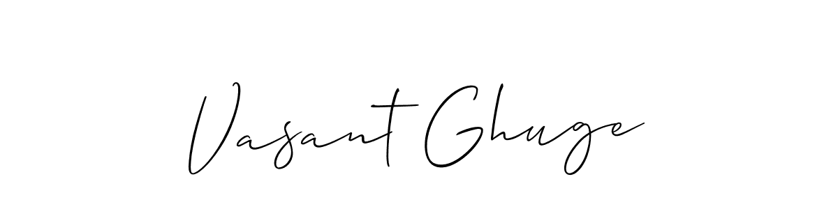 Similarly Allison_Script is the best handwritten signature design. Signature creator online .You can use it as an online autograph creator for name Vasant Ghuge. Vasant Ghuge signature style 2 images and pictures png