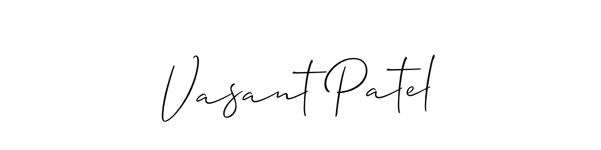 Create a beautiful signature design for name Vasant Patel. With this signature (Allison_Script) fonts, you can make a handwritten signature for free. Vasant Patel signature style 2 images and pictures png